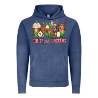 Vintage Denim chicken   coffee cups Vintage Hoodie - MaliasSmallBusiness