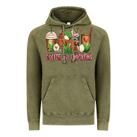 Vintage Olive chicken   coffee cups Vintage Hoodie - MaliasSmallBusiness