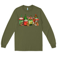 Army Green christmas gnomes coffee Long Sleeve Tee - Jasminsmagicworld
