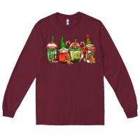 Burgundy christmas gnomes coffee Long Sleeve Tee - Jasminsmagicworld