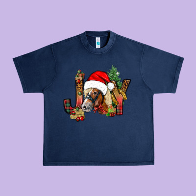 Joy Christmas With Horse Bbs Urban Heavy Tee Designed By Bundleandbundleshop