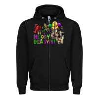 Black its moody gras yall Zipper Hoodie - CowGirlArtShop