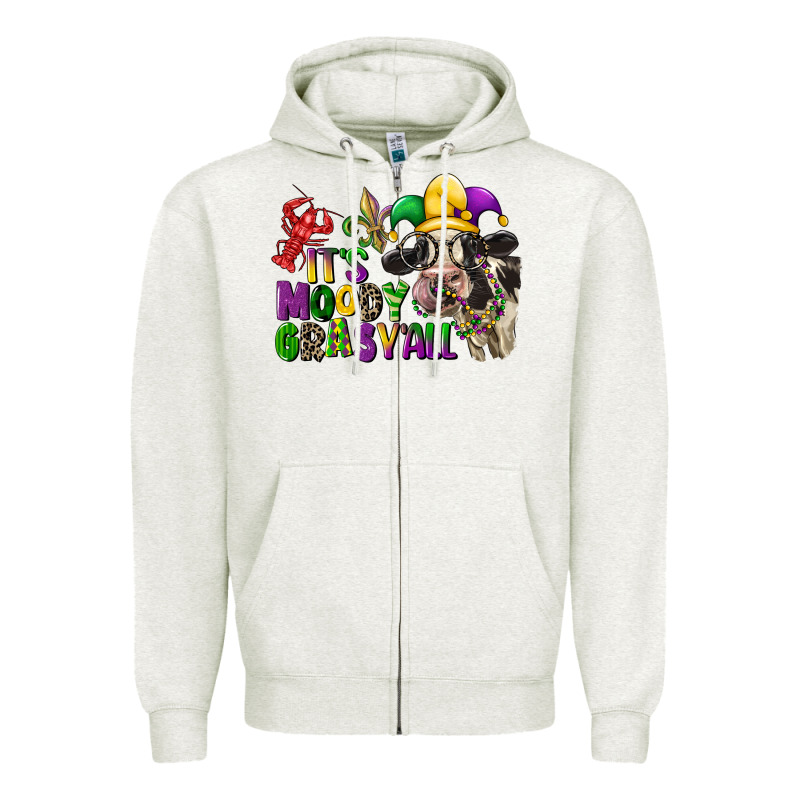 Its Moody Gras Yall Zipper Hoodie by CowGirlArtShop | Teevron