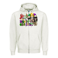 Oatmeal Heather its moody gras yall Zipper Hoodie - CowGirlArtShop