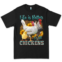 Black Western Life Is Better With Chickens Premium Tee - LillyAllenDesigns