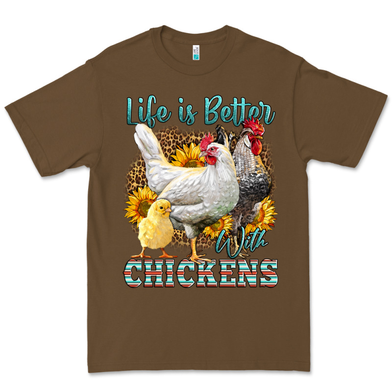 Western Life Is Better With Chickens Premium Tee by LillyAllenDesigns | Teevron