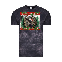 Cloud Black Merry Christmas skeleton Vintage Tee - NancyCooperArtShop