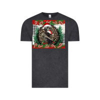 Vintage Black Merry Christmas skeleton Vintage Tee - NancyCooperArtShop