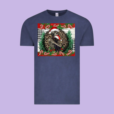 Merry Christmas Skeleton Vintage Tee Designed By Nancycooperartshop