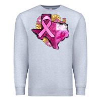 Heather Grey Texas Cancer Awareness map Premium Sweatshirt - FaDigitalArtStudio