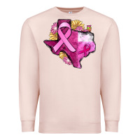 Pale Pink Texas Cancer Awareness map Premium Sweatshirt - FaDigitalArtStudio