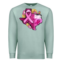 Seafoam Texas Cancer Awareness map Premium Sweatshirt - FaDigitalArtStudio