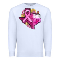 White Texas Cancer Awareness map Premium Sweatshirt - FaDigitalArtStudio
