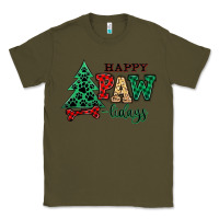 Army Green happy pawlidays christmas pets Classic Tee - MaliasSmallBusiness