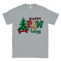 Heather Grey happy pawlidays christmas pets Classic Tee - MaliasSmallBusiness