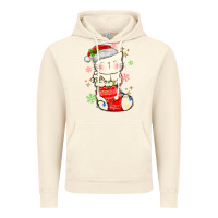 Vintage Artic christmas cat in Vintage Hoodie - MaliasSmallBusiness