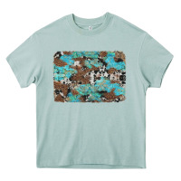 Western Cowhide And Leopard With Turquoise Background Heavy Core Tee | Teevron