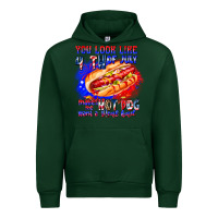 Forest Green You Look Like 4th of july makes me hot dog want a Urban Hoodie - CowhideDigitalArt