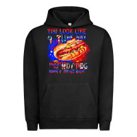 Pigment Black You Look Like 4th of july makes me hot dog want a Urban Hoodie - CowhideDigitalArt