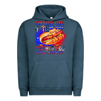 Pigment Midnight Navy You Look Like 4th of july makes me hot dog want a Urban Hoodie - CowhideDigitalArt