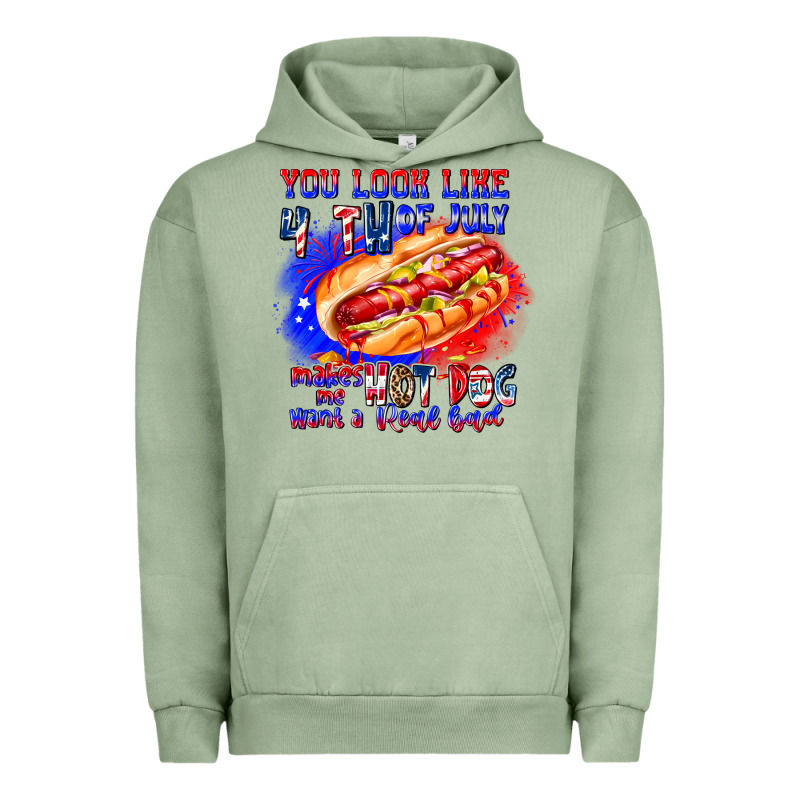 You Look Like 4th Of July Makes Me Hot Dog Want A Urban Hoodie by CowhideDigitalArt | Teevron