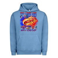 Pigment Pebble Blue You Look Like 4th of july makes me hot dog want a Urban Hoodie - CowhideDigitalArt