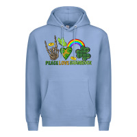 Peace Love Shamrock  St. Patrick's Day Premium Hoodie | Teevron