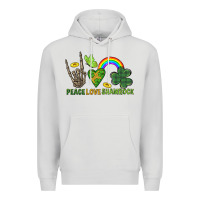 Dove Grey Peace Love Shamrock  St. Patrick's Day Premium Hoodie - CowGirlArtShop