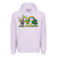 Lilac Peace Love Shamrock  St. Patrick's Day Premium Hoodie - CowGirlArtShop