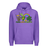 Purple Peace Love Shamrock  St. Patrick's Day Premium Hoodie - CowGirlArtShop