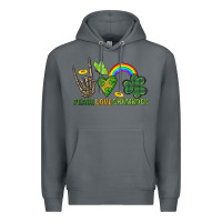 Rock Peace Love Shamrock  St. Patrick's Day Premium Hoodie - CowGirlArtShop