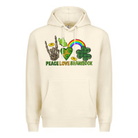 Sandshell Peace Love Shamrock  St. Patrick's Day Premium Hoodie - CowGirlArtShop