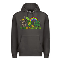 Smoke Peace Love Shamrock  St. Patrick's Day Premium Hoodie - CowGirlArtShop