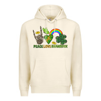 Tofu Peace Love Shamrock  St. Patrick's Day Premium Hoodie - CowGirlArtShop