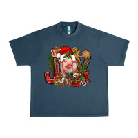 Midnight Navy joy christmas with pig bbs Urban Heavy Tee - BundleAndBundleShop