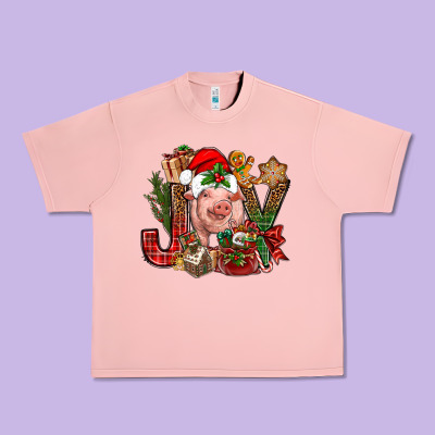 Joy Christmas With Pig Bbs Urban Heavy Tee Designed By Bundleandbundleshop