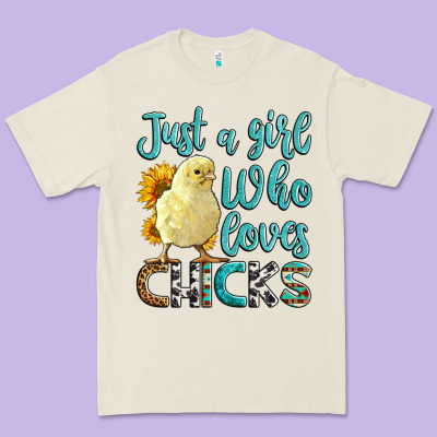 Western Just A Girl Who Loves Chicks Premium Tee Designed By Lillyallendesigns