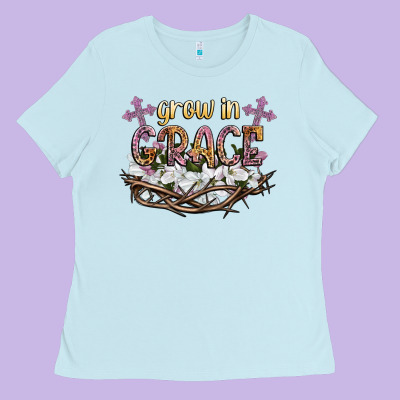Grow In Grace Ladies Tee Designed By Nancycooperartshop