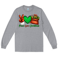 Heather Grey peace love Christmas Santa Claus hand Long Sleeve Tee - Jasminsmagicworld