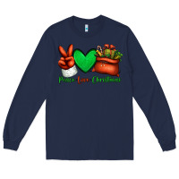 Navy peace love Christmas Santa Claus hand Long Sleeve Tee - Jasminsmagicworld