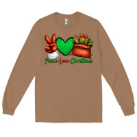 Toasted Coconut peace love Christmas Santa Claus hand Long Sleeve Tee - Jasminsmagicworld