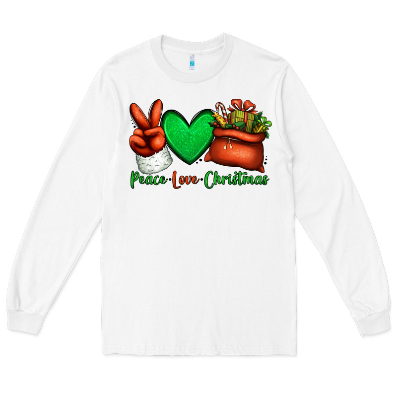 Peace Love Christmas Santa Claus Hand Long Sleeve Tee by Jasminsmagicworld | Teevron