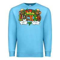 Ocean Blue Let's get lucked up St. Patrick's Day Premium Sweatshirt - OliviaCreatesArt