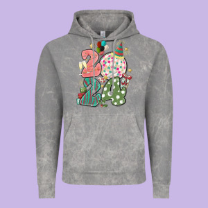 2024 Happy New Year Vintage Hoodie Designed By Maliassmallbusiness
