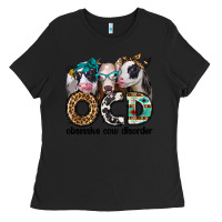 Black ocd obsessive cow disorder Ladies Tee - Jasminsmagicworld