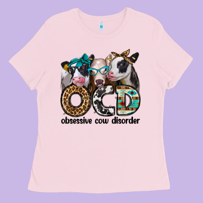 Ocd Obsessive Cow Disorder Ladies Tee Designed By Jasminsmagicworld