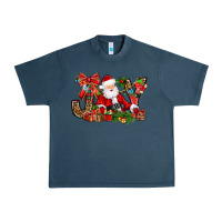 Midnight Navy joy christmas with santa bbs Urban Heavy Tee - BundleAndBundleShop