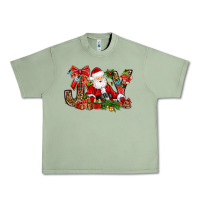Oil Green joy christmas with santa bbs Urban Heavy Tee - BundleAndBundleShop