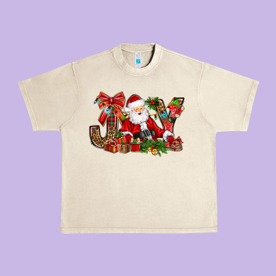 Joy Christmas With Santa Bbs Urban Heavy Tee Designed By Bundleandbundleshop