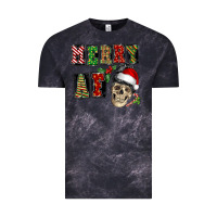 Cloud Black Merry af skeleton messy bun Vintage Tee - NancyCooperArtShop